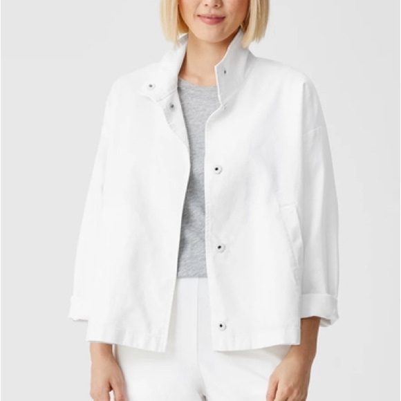Eileen Fisher Organic Cotton Hemp Stand Collar Jacket XL - Picture 4 of 7